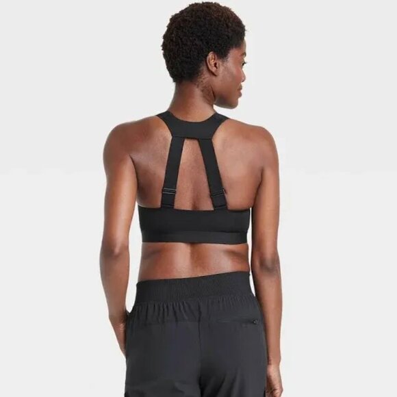 All in Motion 38B Black Sculpt High Support Zip-Front Sports Bra NEW - Picture 2 of 7